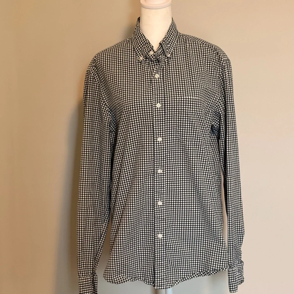 J. Crew Blue and White Checkered Men's Shirt